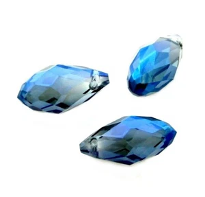 10 cuentas de lágrima cónicas Briolette azul celeste AB cristal facetado 17 mm - Imagen 1 de 3