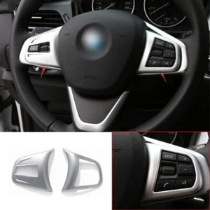 For BMW 2 Series Touring 2015-2019 Matte Silver Steering Wheel Switch Cover Trim - Picture 1 of 9