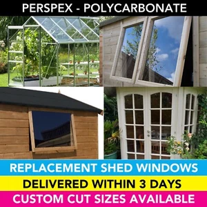 Perspex Acrylic Shed Windows - Greenhouse Polycarbonate Replacement Panels - Picture 1 of 4