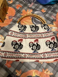 Vintage Portugal Rooster Carpet Bag New - Picture 1 of 4