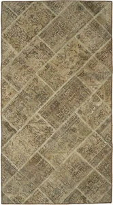 Teppich Patchwork Handgeknüpft Perserteppich Orientteppich Carpet Rug 194x103CM - Picture 1 of 7