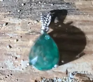 Emerald Pendant Topaz Accents 18kt Gold Filled - Picture 1 of 2