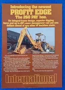 1977 INTERNATIONAL HARVESTER BACKHOE MODEL 260 PAY HOE ORIGINAL PRINT AD D239 IH - Picture 1 of 1