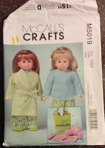 McCall's Doll Clothes Patterns M5019 18-Inch Accessories One Size Only - Picture 1 of 3