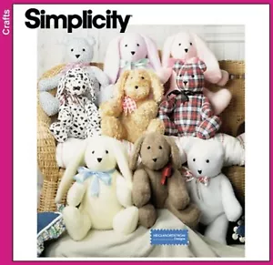 Simplicity 9524 modello da cucire cane coniglio orso nuovo fuori produzione - Foto 1 di 3