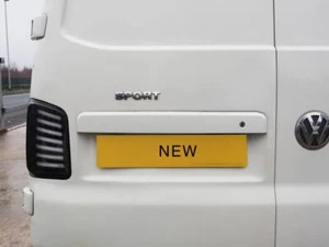 For VW T5, T5.1 Barn Door Rear Number Plate Unit - Candy White Painted and Ready - Picture 1 of 9