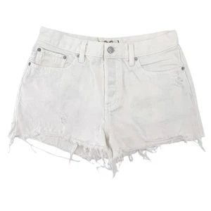 Free People High Rise Cutoff Shorts Womens 29 White Button Fly Festival - Picture 1 of 7