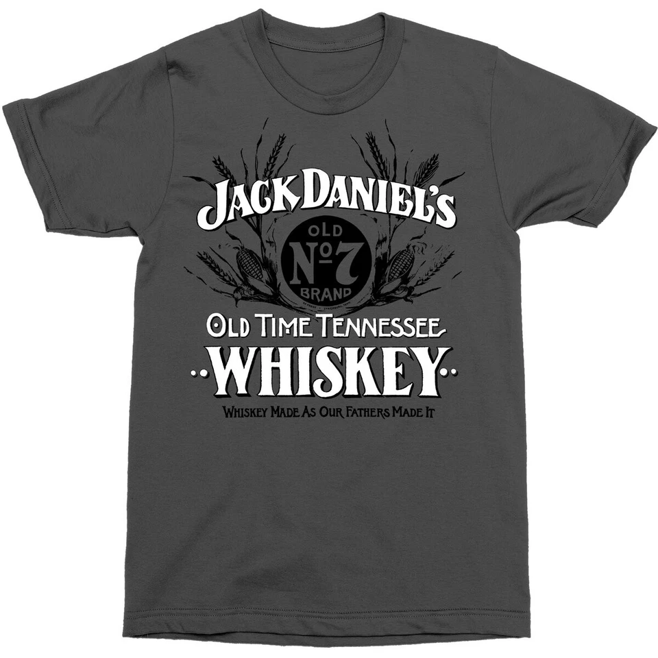 Jack Daniels Charcoal Vintage Whiskey Logo T-Shirt 02-96M - Imagem 1 de 1