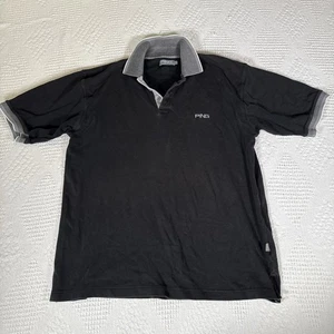 Polo PING Golf Uomo Taglia L Nero Grigio Bordo Manica Corta - Foto 1 di 18