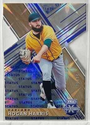2019 Elite Extra Edition #145 Hogan Harris Status Die Cut Blue SN75/75 Oakland - Image 1 of 2