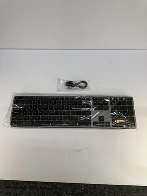 AUSDOM 2.4G Wireless Bluetooth Keyboard Full Size, Quiet Slim Multi-Device Recha - Image 1 of 4