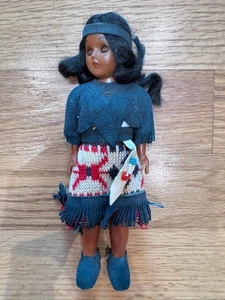 Vintage Native American Indian Doll 7.5" Sleepy Eyes - Picture 1 of 5