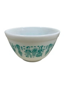 Pyrex Amish Butterprint Turquoise On White Nesting Bowl 401 1 1/2 Qt - Picture 1 of 4