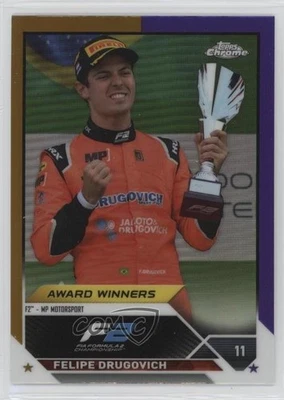 2023 Topps Chrome Formula 1 Award Winners Gold Purple Refractor Felipe Drugovich - Image 1 of 2