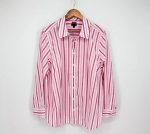 Talbots top long sleeve button down classic shirt 20W pink stripes plus non iron - Picture 1 of 8