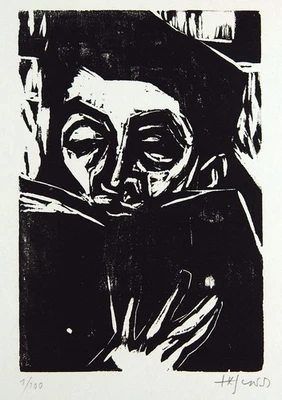 DDR/Expressionismus. Holzschnitt Heinz TETZNER (1920-2007 D), handsigniert - Bild 1 von 4