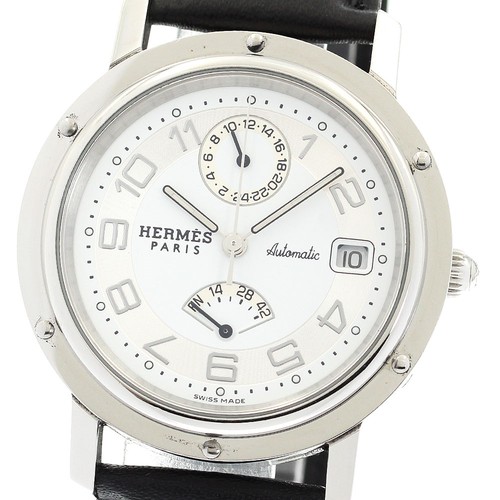 HERMÈS Orologio Uomo Automatico HERMES Clipper CL2.810 Data Quadrante Bianco Argento_893159