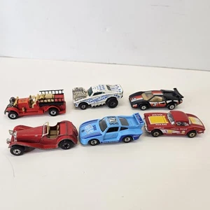 Vintage Matchbox Lot von 6 gemischten Stil Spielzeug Druckguss Autos - Bild 1 von 14