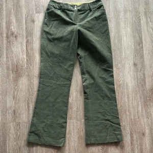 J.McLaughlin Corduroy Straight Leg Pants Green Size 10 Classic Casual - Picture 1 of 6