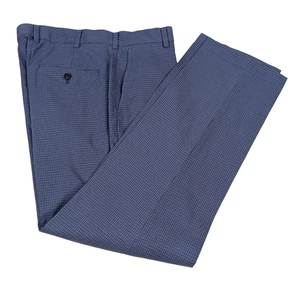 BROOKS BROTHERS Clark Cotton Blend Stretch Check Chino Pants Flat Front 36 x 30 - Picture 1 of 3