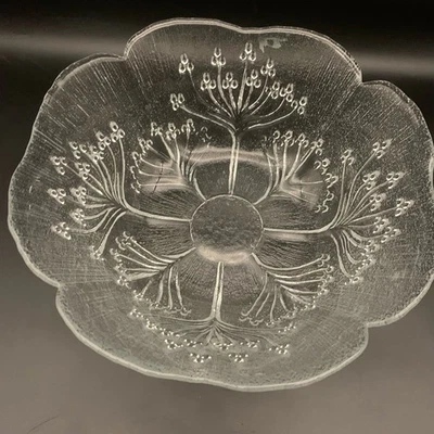 Cuenco para servir vintage de vidrio festoneado Dansk Floriform Italia  Foto 1 de 4