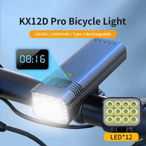 Fahrradlicht High Lumen USB C Wiederaufladbar Aluminium MTB Fahrrad Licht 10000mAh Neu - Bild 1 von 15