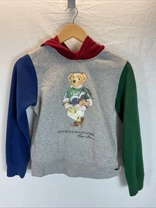 Ralph Lauren POLO Bear Black Kids Pullover Sweatshirt Hoodie Size M (10-12) - Picture 1 of 9
