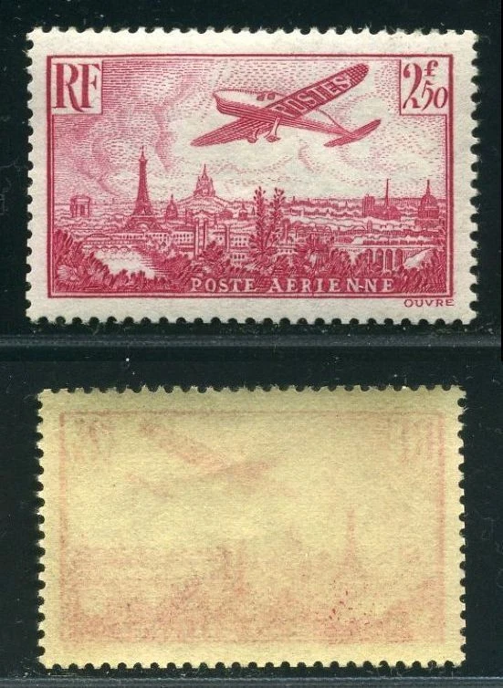 FRANCE STAMP POSTE AERIENNE YVERT 11 " AVION SUR PARIS 2F 50 ROSE " NEUF xx TTB - Photo 1/1