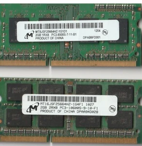 1 Piece PC3-10600S & 3 Pieces PC3-8500S SoDIMM (2 Gb ea.) Total 8 GB - Picture 1 of 4