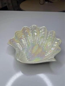 Vintage irisierende Muschel Muschel Keramik Schale USA Kalif 3021 Mid Century - Bild 1 von 7