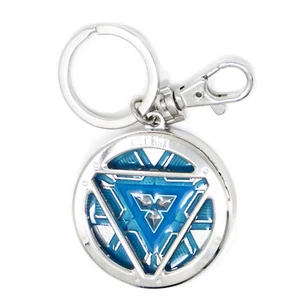 Marvel Avengers Iron Man Arc Reactor Pewter Keyring Key Chain Glow-in-the-dark - Picture 1 of 4