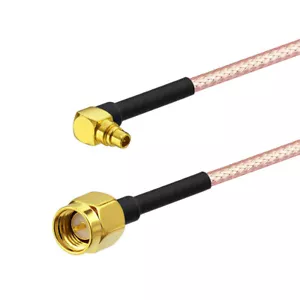 MMCX Male Right Angle to SMA Male RG316 FPV Antenna Adapter Convertor Cable 15cm - Picture 1 of 3