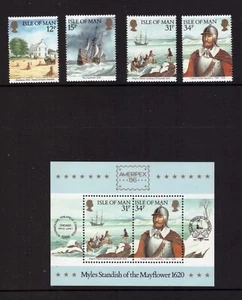 Isle of Man 1986 Ship Mayflower set MNH mint stamps - Picture 1 of 1