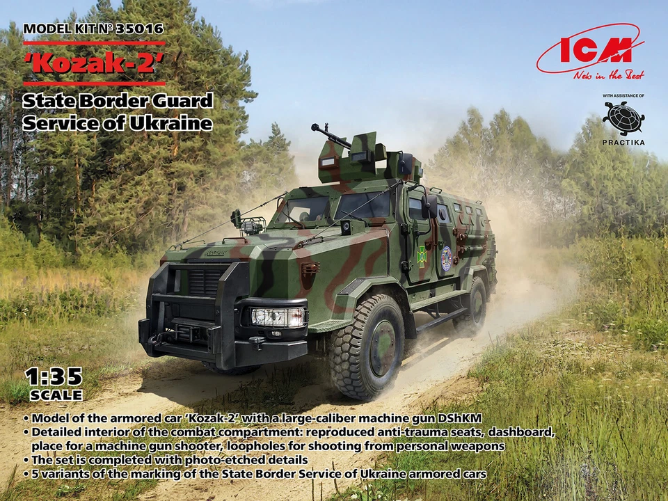 Kozak-2 State Border Guard Service Of Ukraine 1:35 Plastic Model Kit ICM - Immagine 1 di 1