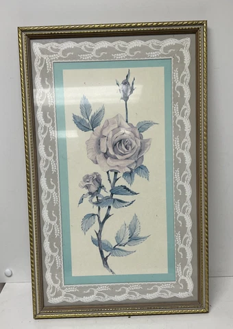 Pink Roses Print Picture Framed Cover