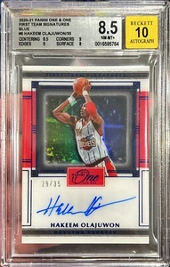 2020-21 Panini One And One Hakeem Olajuwon First Team Auto Blue /35 BGS 8.5 / 10 - Picture 1 of 1