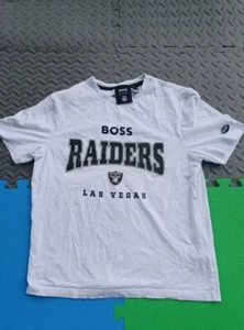 Camiseta BOSS X NFL Algodón Elástico Con Marca Las Vegas Raiders Blanca Pequeña - Imagen 1 de 8