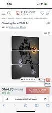 Glowing Kobe Bryant 3-piece canvas wall art; 1 year old and barely used.