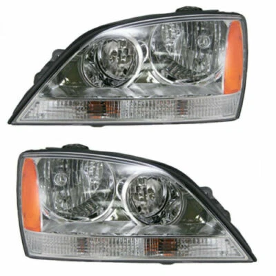 JUEGO DE PARES DE FAROS DERECHO E IZQUIERDO CROMADOS APTOS PARA SORENTO SIN SPORT 2005 2006 Foto 1 de 4
