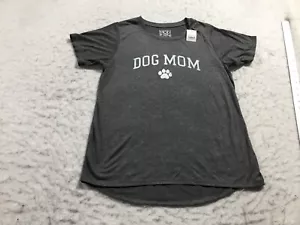 NEW Modern Lux Dog Mom T Shirt Womens L Large Charcoal Short Sleeve Crew Neck - Picture 1 of 10