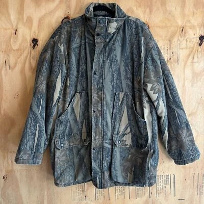 Winchester Dark Trebark Camo Hooded Hunting Jacket Sz L Camouflage - Image 1 of 4