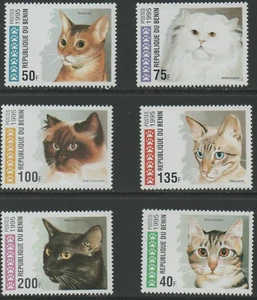 CATS - Nature - Fauna - Animals BENIN 1995 Complete Mint NH #761 - 766 Set of 6 - Picture 1 of 1