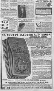 DR. SCOTT'S ELECTRIC FLESH BRUSH ASTONISHING CURES ACHES PAINS GOUT TOOTHACHES - Picture 1 of 1