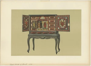 Estampado antiguo del gabinete de María Reina de Escocia por Gibb (1890) - Imagen 1 de 1