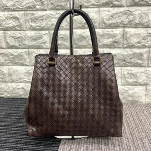 Bottega Veneta Brown Leather Tote Bag Handbag Intrecciato Auth Used Ex++ Japan - Picture 1 of 10
