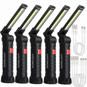 2 Large LED Work Light COB Inspection Lamp Magnetic Torch USB Rechargeable Car - Picture 1 of 30