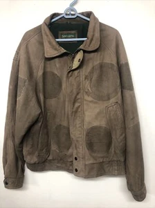 Chaqueta de cuero de gamuza genuina Savile Row para hombre talla grande marrón RN# 43952 - Imagen 1 de 16