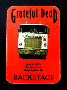 Grateful Dead Backstage Pass Spectrum Philadelphia PA 4/8/85 4/8/1985 Mack Truck