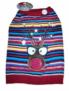 Dog's Life Flashing Reindeer Christmas Jumper, Sizes From XS to XXL - Picture 1 of 3