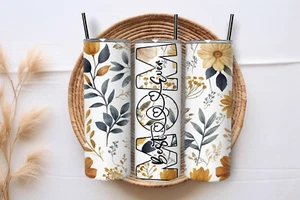Skinny Tumbler - Best Mom Ever Flowers- Mother's Day Gift - 20oz Stainless-Steel - Picture 1 of 1